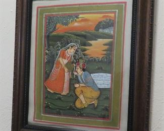 Mughal painting on fabric - India