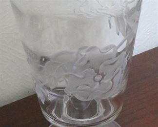 Tiffin-Franciscan carved roses tub vase