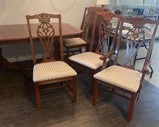 2 arm chairs and 6 side chairs. 8 chairs total. See next photo for others. 