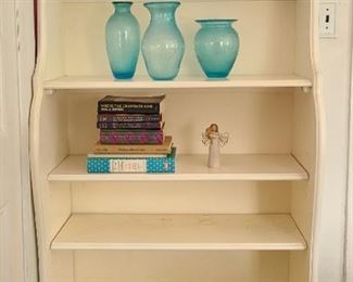 Shelves, glass vases, Harry Potter Books