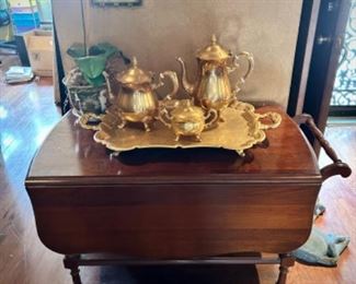 Vintage rolling tea cart