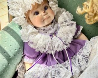 Mary Sides hand-made doll with ladybug on nose