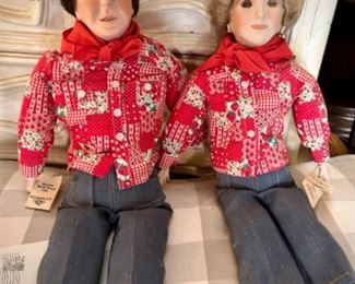 Mary Sides hand-made dolls - Ronald and Nancy Reagan
