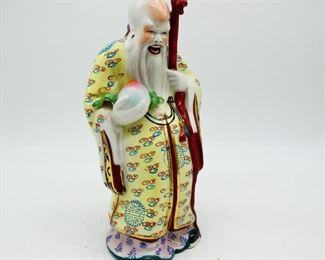 Ceramic God of Longevity Shou Lao Figurine