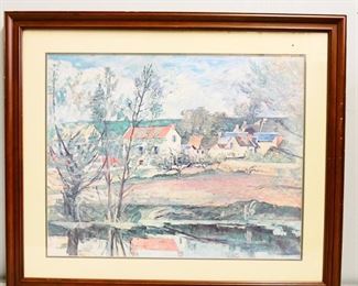 Framed Print Village Scene