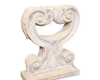 Large Plaster Scroll Heart Decor