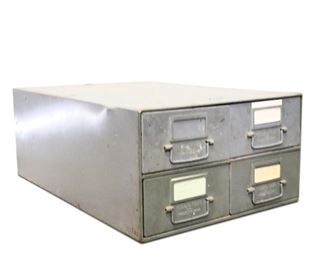 Vintage Record Files Inc. Metal 4-Drawer Cabinet