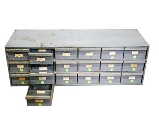 Vintage Metal Multi-Drawer Cabinet