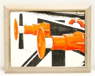 "Dead Stop" Framed Acrylic Painting by Dick Stern