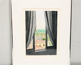 Original Watercolor Painting on Canvas Panel by Dick Stern