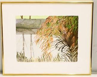 "North Pond Grass" Watercolor Painting by Dick Stern