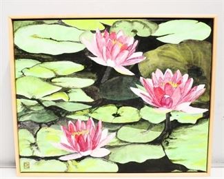 "Conservatory Lilies" Acrylic on Canvas Painting by Dick Stern