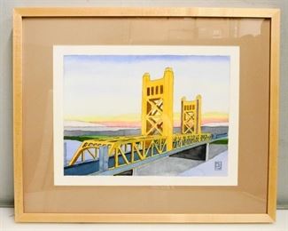 "Tower Bridge" Original Watercolor Painting by Dick Stern