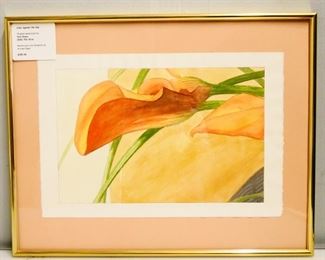 "Lilies Against the Sun" Original Watercolor Painting by Dick Stern