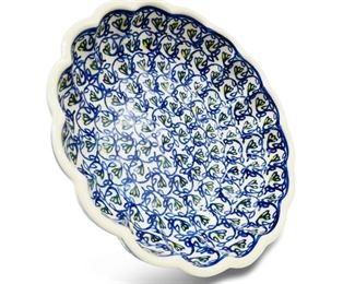 Hand Made Shallow Scalloped Bowl by Ceramika Artystyczna