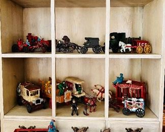 Cast iron toys and miniatures (trucks, farm equipment, circus, etc.)