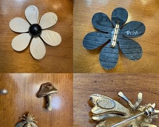 Vintage Brooches-Signed Helen Lg Flower
Signed Dynasty Bug