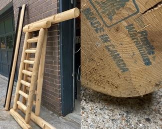 Handmade Rustic Warehouse made in Canada Log Headboard, Footboard, & Rails