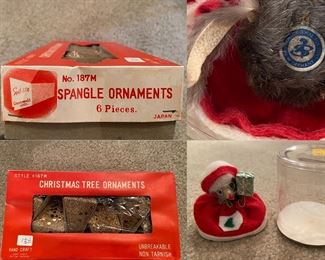 Vintage Japan Christmas Ornaments 
W Germany Original Fur Toys Christmas Mouse 