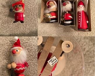 Vintage Japan Christmas Wooden Santa’s 