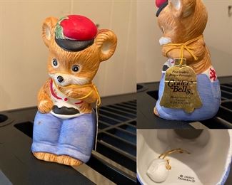 Jasco 1980 Bisque Porcelain Critter Bells