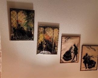 Vintage Glass Framed Art