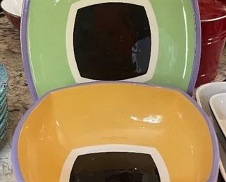 “DISH” signed Square Plate and Bowl