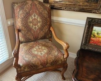 Ethan Allen French Style Accent Chair with nail head trim (pair available)