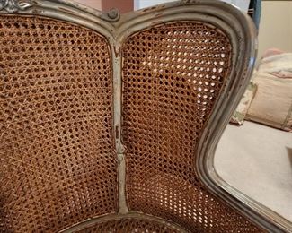 Double Cane Wing Back Chair