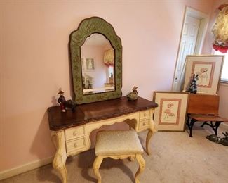 Uttermost Mirror and Vanity and Stool