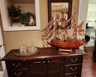 Office Credenza and Model Ship