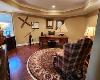 Executive Desk and CR Laine Wing Back Chairs