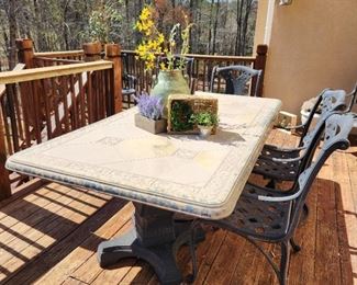 Stone Top Dining Table and Chairs