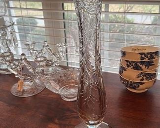 Hawkes Cut Glass Vase 24" h.