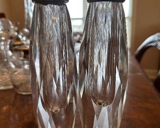 Tall Crystal Salt and Pepper shakers