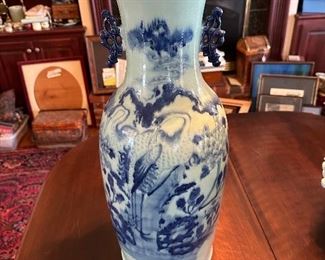 Large Chinese Antique Blue and White Vase