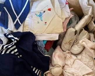 Trunk full of Vintage Baby clothes