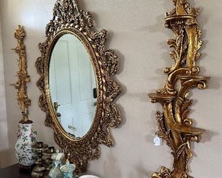 Fine Mirror and Sconces 