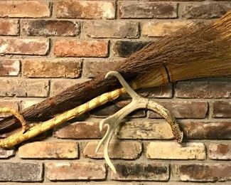 Handmade Brooms and Antler 