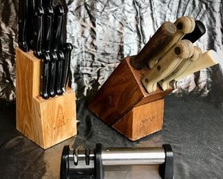 Knife Blocks and Knife Sharpener 