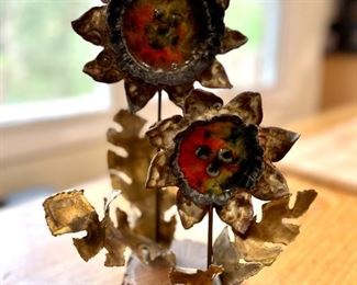 Metal flower sculpture