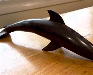 Carved wood dolphin