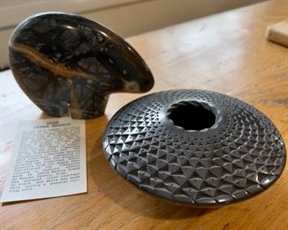 Utah zebra marble bear and decorative bowl