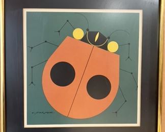 Ladybug print signed by C. Harper