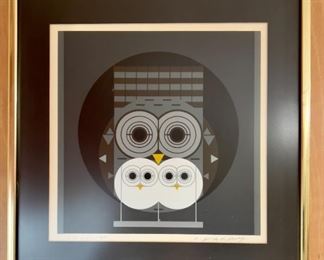 Owl print signed by C. Harper