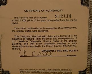 Coyote print certificate of authenticity