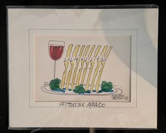 "Fettuccine Afraido" print signed by George Moran