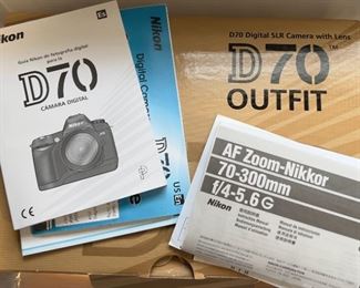 Nikon D70 owners manual and original packaging