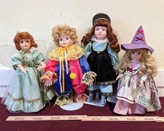 Dress Up Time Hand Painted Porcelain Dolls