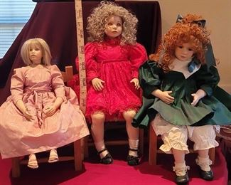 Glitz Glam Seated Porcelain Dolls